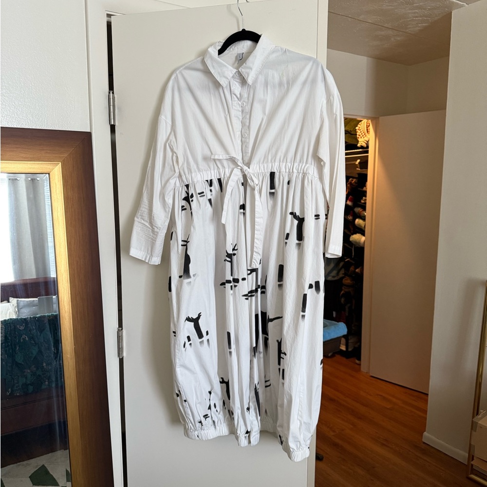 Stylish White and Black Women's Dress